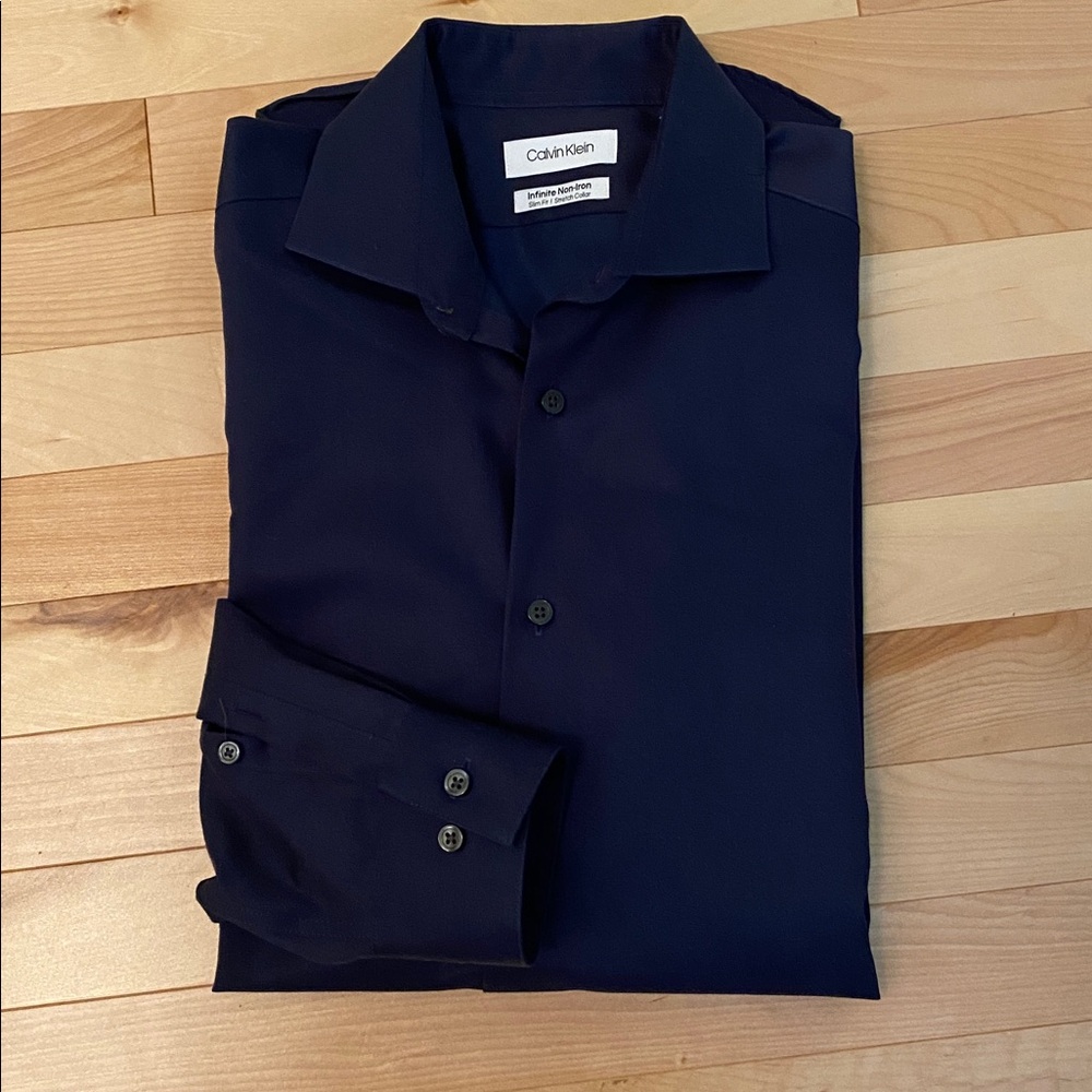 Calvin Klein Men's Deep Blue Dress Shirt
